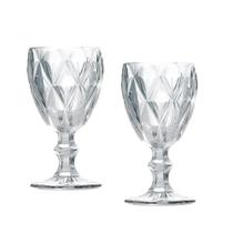 Jogo 2 Taças de Vidro Cor Transparente Diamante Clear p/ Água Vinho Class Home 240ml Jogo 2 Taças de Vidro Cor Transparente Diamante Clear p/ Água Vinho Class Home 240ml