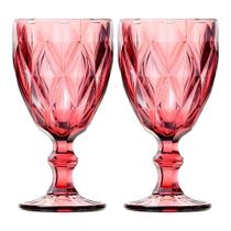 Jogo 2 Taças De Vidro Diamond Diamante Rosa Lilás 300ml água Class Home Jogo 2 Taças De Vidro Diamond Diamante Rosa Lilás 300ml água Class Home