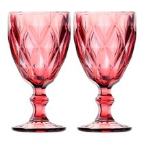 Jogo 2 Taças de Vidro Diamond Diamante Rosa Lilás 300ml Água Lyor Jogo 2 Taças de Vidro Diamond Diamante Rosa Lilás 300ml Água Lyor