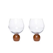 Jogo 2 Taças para Gin de Cristal e Madeira Acácia 640ml 23108 Mart Jogo 2 Taças para Gin de Cristal e Madeira Acácia 640ml 23108 Mart