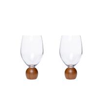 Jogo 2 Taças para Vinho de Cristal e Madeira Acácia 520ml 23107 Mart Jogo 2 Taças para Vinho de Cristal e Madeira Acácia 520ml 23107 Mart
