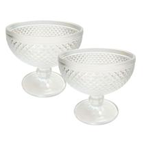 Jogo 2 Taças Sobremesas De Vidro Diamond Diamante 320ml