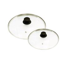 Jogo 2 Tampas de Vidro Avulsa 14/15 e 20/21cm Puxador Preto