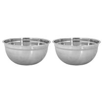 Jogo 2 Tigelas Bowl Em Aço Inox Para Confeitaria Cozinha 3,2 + 3,9 Litros