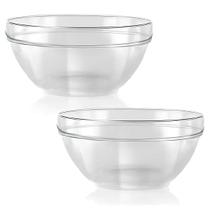 Jogo 2 Tigelas Bowl Vidro 2.1 Lts Saladeira Fruta Multiuso Jogo 2 Tigelas Bowl Vidro 2.1 Lts Saladeira Fruta Multiuso