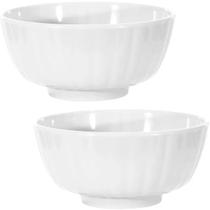 Jogo 2 Tigelas Redonda Bowl Pote em Melamina 400ml Branca Jogo 2 Tigelas Redonda Bowl Pote em Melamina 400ml Branca