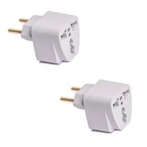 Jogo 2 Tomadas Universais Adaptadores 2 Pinos Múltiplas Entradas 10A Eletrônicos Jogo 2 Tomadas Universais Adaptadores 2 Pinos Múltiplas Entradas 10A Eletrônicos