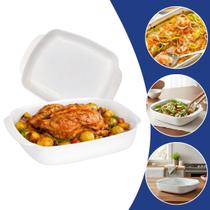 Jogo 2 Travessas de Vidro Refratário Opalina 1,1L Assadeira Média Forno Microondas Cozinha Resistente Elegante
