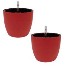 Jogo 2 Vasos Autoirrigável Botanique Redondo Vermelho - Japi