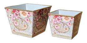 Jogo 2 Vasos Cachepot Floreiras Poliresina 14x18 Jogo 2 Vasos Cachepot Floreiras Poliresina 14x18