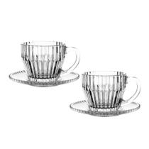 Jogo 2 Xícara de Café com Pires Cristal Imperatriz 110ml Wolff Jogo 2 Xícara de Café com Pires Cristal Imperatriz 110ml Wolff
