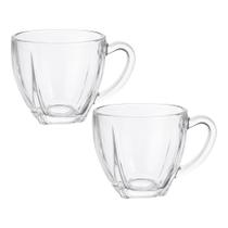 Jogo 2 Xícara de Café Vidro Transparente Love Espresso Cappuccino 195ml Em Casa Tem