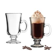 Jogo 2 Xícara para Cappuccino e Café Caneca Irish Irlandesa Vidro Transparente 114ml Haüskraft
