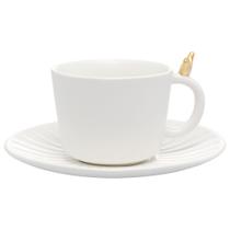 Jogo 2 xícaras 190 ml para chá de cerâmica branco com pires Colibri Wolff - 17929