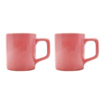 Jogo 2 Xícaras 80mL Café Expresso Rosa Mini Canecas Chá