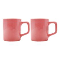 Jogo 2 Xícaras Café 80mL Cerâmica Rosa Mesa Posta Jogo 2 Xícaras Café 80mL Cerâmica Rosa Mesa Posta