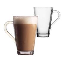Jogo 2 Xícaras Caneca De Vidro Transparente Com Alça 350ml