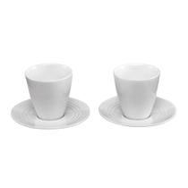 Jogo 2 Xícaras com Pires Café Porcelana 80ml Luxo Magppie