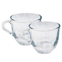 Jogo 2 Xicaras De Vidro Liso 150 ML Mesa Posta Transparente
