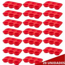 Jogo 20 Assadeira 6 CupCakes Silicone Antiaderente Sortida - QUALITY HOUSE