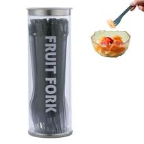 Jogo 20 Mini Garfos Plástico 2em1 pinça Fruta Festas Petisco Jogo 20 Mini Garfos Plástico 2em1 pinça Fruta Festas Petisco