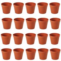 Jogo 20 Mini Vaso Suculenta Vasinho MARROM Plástico 150ml Cultivo Mudas Mini Planta Cactos Decoração