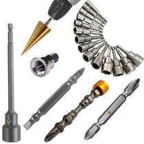 Jogo 20 Pçs Bits Ponteira Parafusadeira Philips Soquetes