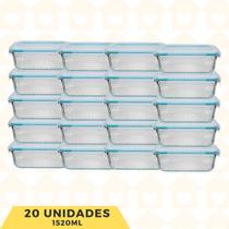 Jogo 20 Pote Grande 1520ML Ondulado Vidro Resistente AirFryer
