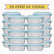 Jogo 20 Potes Canelado 1520ml Airfryer Microondas Freezer Jogo 20 Potes Canelado 1520ml Airfryer Microondas Freezer