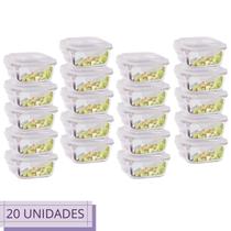 Jogo 20 Potes Vidro Hermetico Pequeno Marmita Fit 320 ml