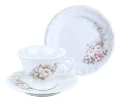 Jogo 20 Xícaras De Chá E 20 Pratos Sobremesa Schmidt Eterna