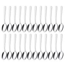 Jogo 24 Colheres de Sopa Aço Inox Cor Prata Linha Bronze Em CasaTem 19cm Jogo 24 Colheres de Sopa Aço Inox Cor Prata Linha Bronze Em CasaTem 19cm