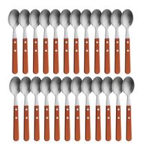 Jogo 24 Colheres de Sopa Cabo de Madeira Churrasco Astana 20cm Em Casa Tem
