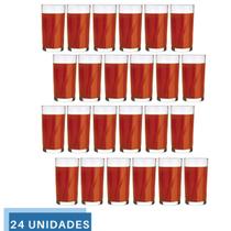 Jogo 24 copo Brisa 300ml Vidro Suco Agua Transparente Nadir
