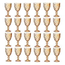 Jogo 24 Copo Taça 330ML Elegante Diamante Ambar Bico de Jaca Jogo 24 Copo Taça 330ML Elegante Diamante Ambar Bico de Jaca