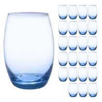Jogo 24 Copos Grandes Bellagio Redondo 450ml Azul