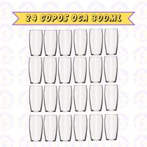 Jogo 24 Copos Oca 300 ML Transparente Elegante Bebibas Sucos
