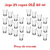 Jogo 24 copos shot dose tequila vodka 60 ml vidro kit Jogo 24 copos shot dose tequila vodka 60 ml vidro kit