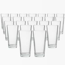 Jogo 24 Copos Vidro 260ml Transparente Venice Base Quadrada Agua