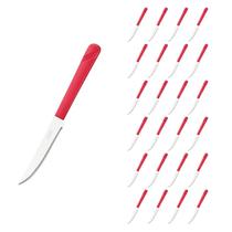 Jogo 24 Facas Aço Inox e Plástico Vermelho Linha Luna Jogo 24 Facas Aço Inox e Plástico Vermelho Linha Luna