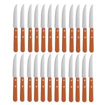 Jogo 24 Facas Cabo de Madeira Churrasco Astana 21cm Em Casa Tem