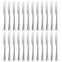 Jogo 24 Facas de Mesa Aço Inox Cor Prata Linha Silver Em Casa Tem