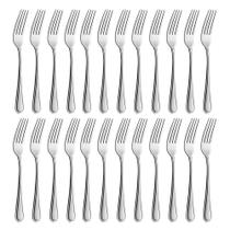 Jogo 24 Garfos de Sobremesa Aço Inox Prata Linha Silver Em Casa Tem 16,5cm