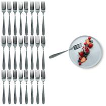 Jogo 24 Garfos de Sobremesa em Aço Inox Talher Para Cozinha