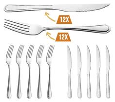 Jogo 24 Peças Garfo Faca Inox - Churrasco / Bar/ Restaurante Jogo 24 Peças Garfo Faca Inox - Churrasco / Bar/ Restaurante
