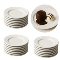 Jogo 24 Prato De Sobremesa Em Melamina 18cm Branco Raso
