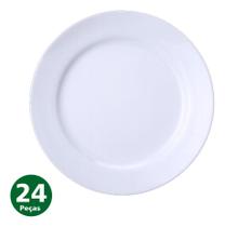 Jogo 24 Pratos Rasos Jantar Cilíndrica Porcelana Schmidt