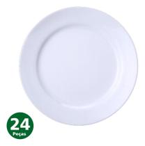 Jogo 24 Pratos Rasos Jantar Cilíndrica Porcelana Schmidt Jogo 24 Pratos Rasos Jantar Cilíndrica Porcelana Schmidt