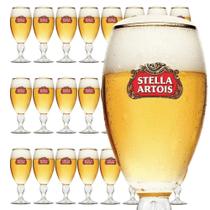 Jogo 24 Taca Cerveja Chopp Stella Artois Original 330ml Vidro Transparente 7,5 x 20,5cm - Noah Home