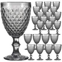 Jogo 24 Taças de Vidro Luxo Agata Cinza 340ml Vinho Água Drinks Grosso Resistente Ametista Jogo 24 Taças de Vidro Luxo Agata Cinza 340ml Vinho Água Drinks Grosso Resistente Ametista